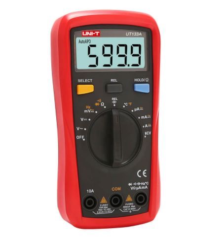 Multimetro Digitale Palmare UNI-T Autorange da 600V UT133A con chip ADC intellettuale. Allarme di Sovraccarico. Strumento Profesionale