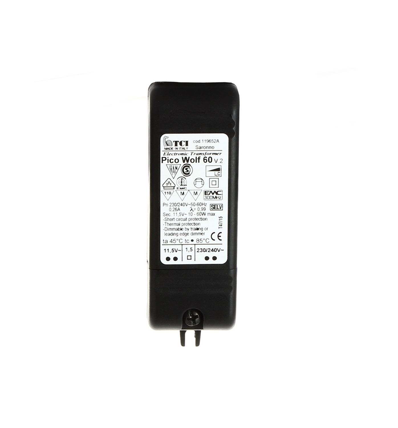 Trasformatore Elettronico 12V 60W TCI Pico Wolf 60 Adatto Per Lampadine Alogene