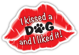 I Kissed A Dog (lip shaped) Magnet