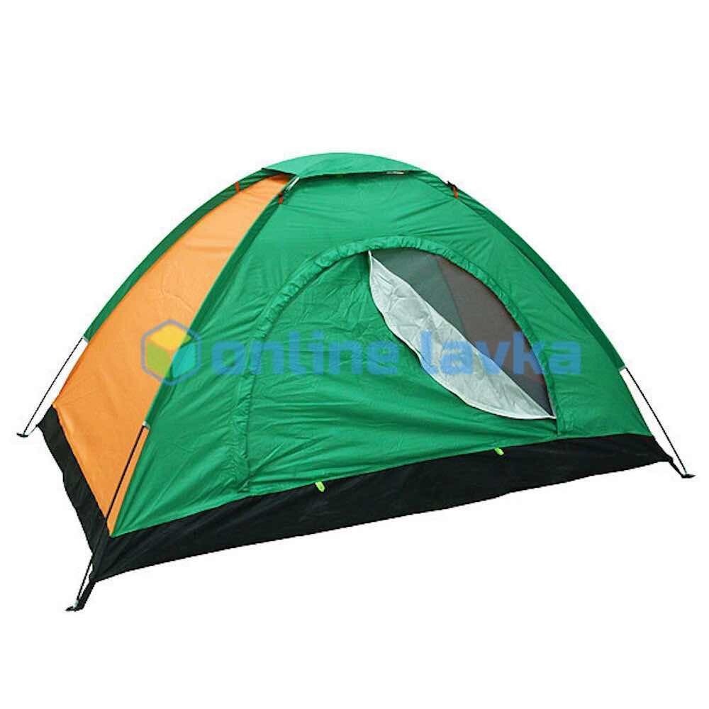 Палатка 2 места 1 слой оранжево зеленая