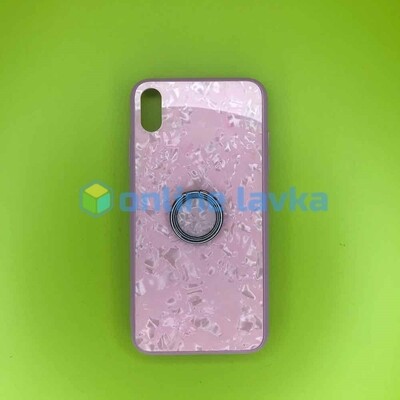 Чехол силикон с держателем для iPhone Xs Max Pink
