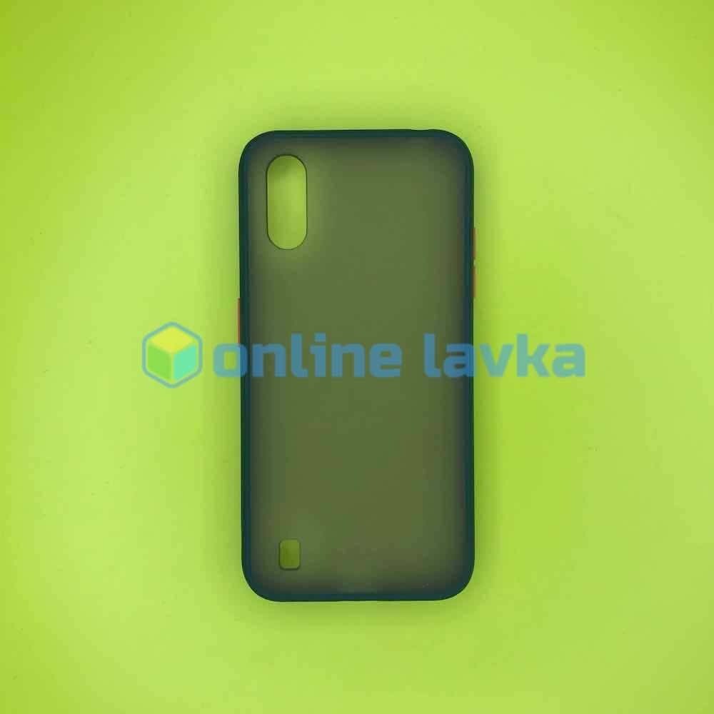 Чехол силикон Skin Shell для Samsung A01 Green / Orange
