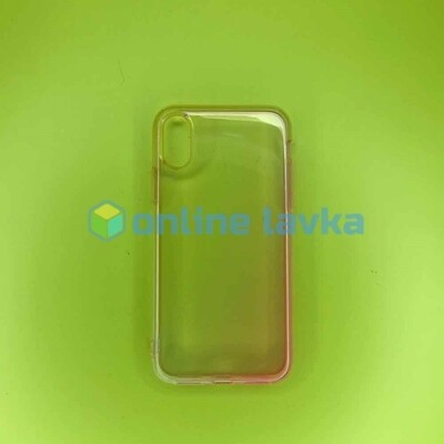 Чехол силикон sc169 для iPhone X, Xs Yellow / Pink