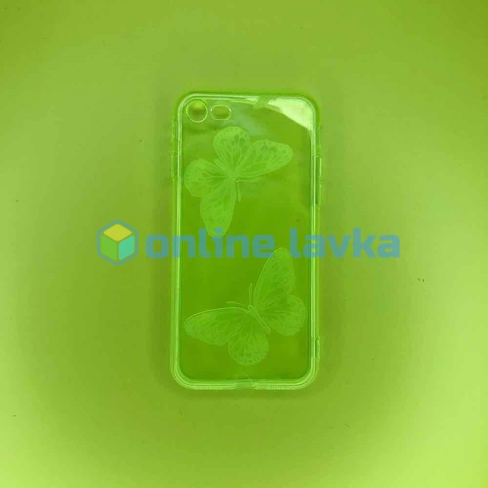 Чехол силикон бабочки для iPhone 7, 8, SE2 Green