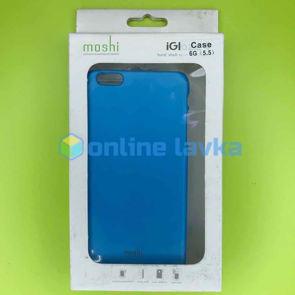 Чехол пластиковый для IPhone 6+ голубой