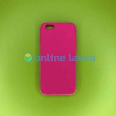 Чехол силикон для IPhone 6 / 6s розовый белый (уценка - небольшой дефект цвета)