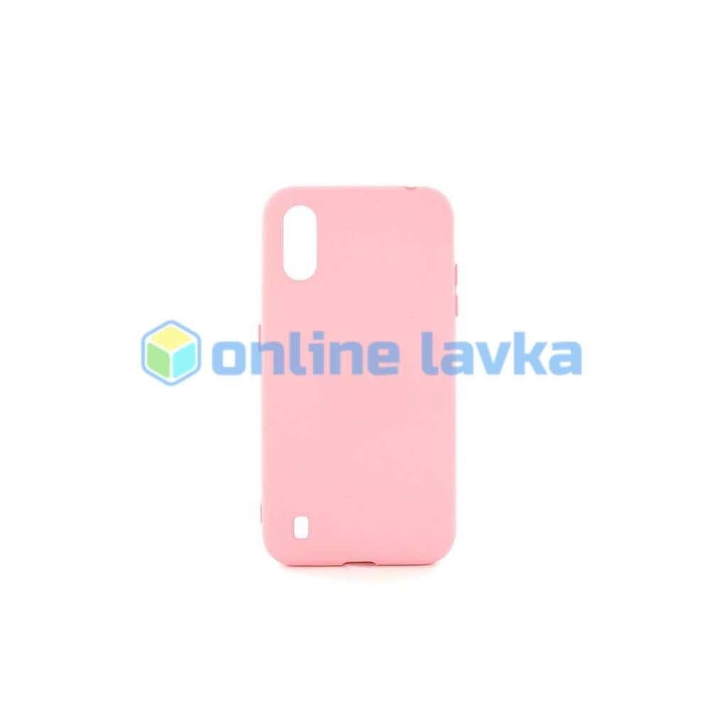 Чехол силиконовый Case для Samsung A01 розовый №19