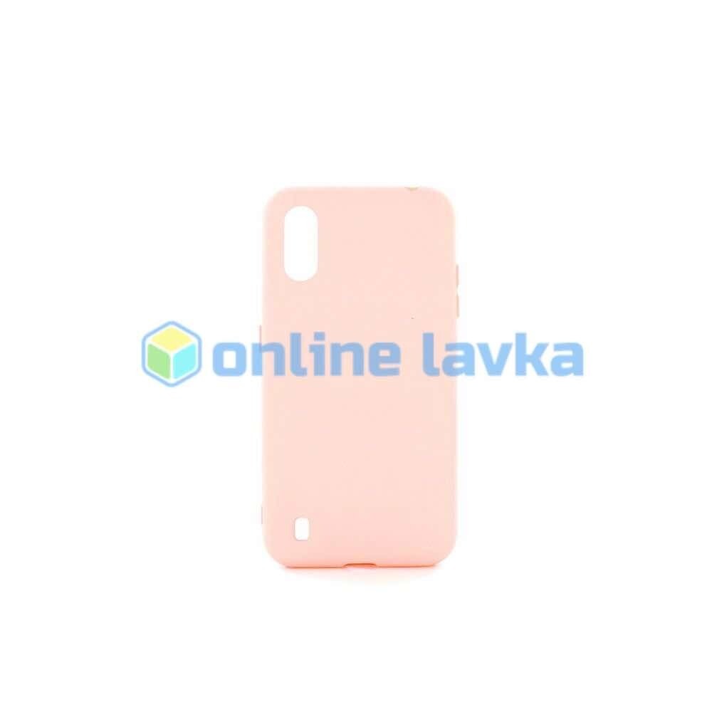 Чехол силиконовый Case для Samsung A01 розовый №30