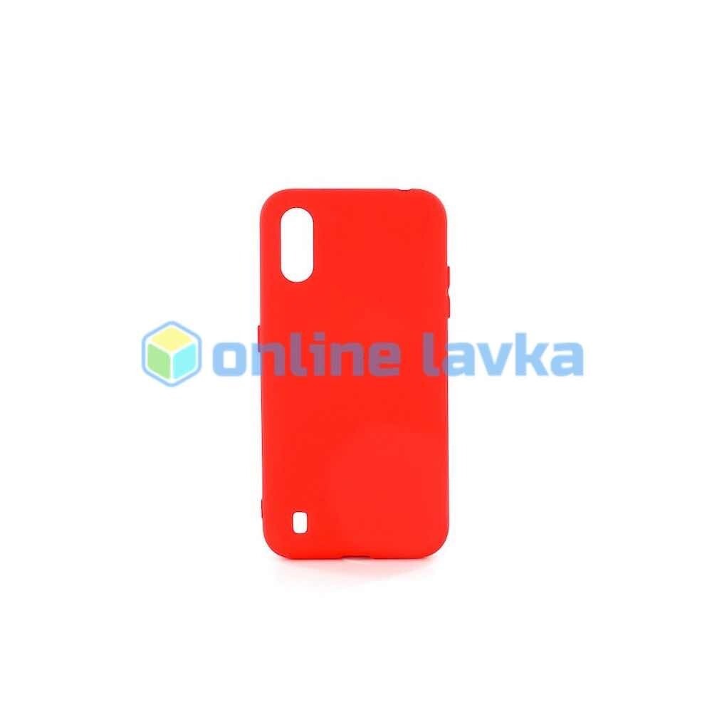 Чехол силиконовый Case для Samsung A01 красный №4