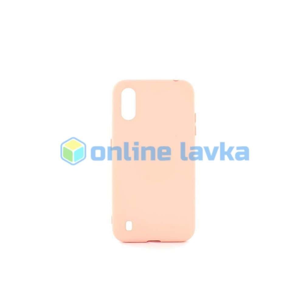 Чехол силиконовый Case для Samsung A01 розовый №39