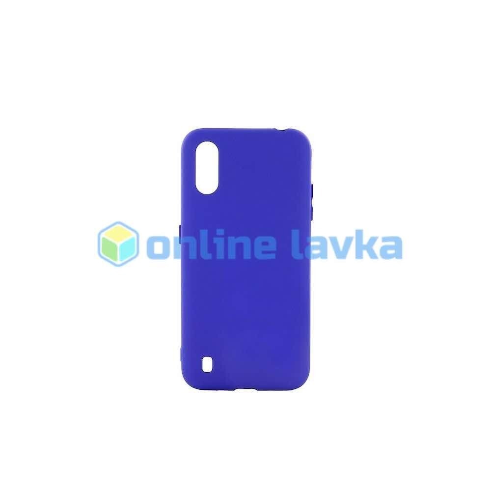 Чехол силиконовый Case для Samsung A01 синий №47