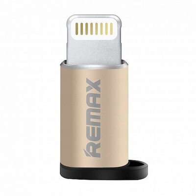 Адаптер Remax Visual RA micro USB (вход) -  Lightning (выход) золотистый