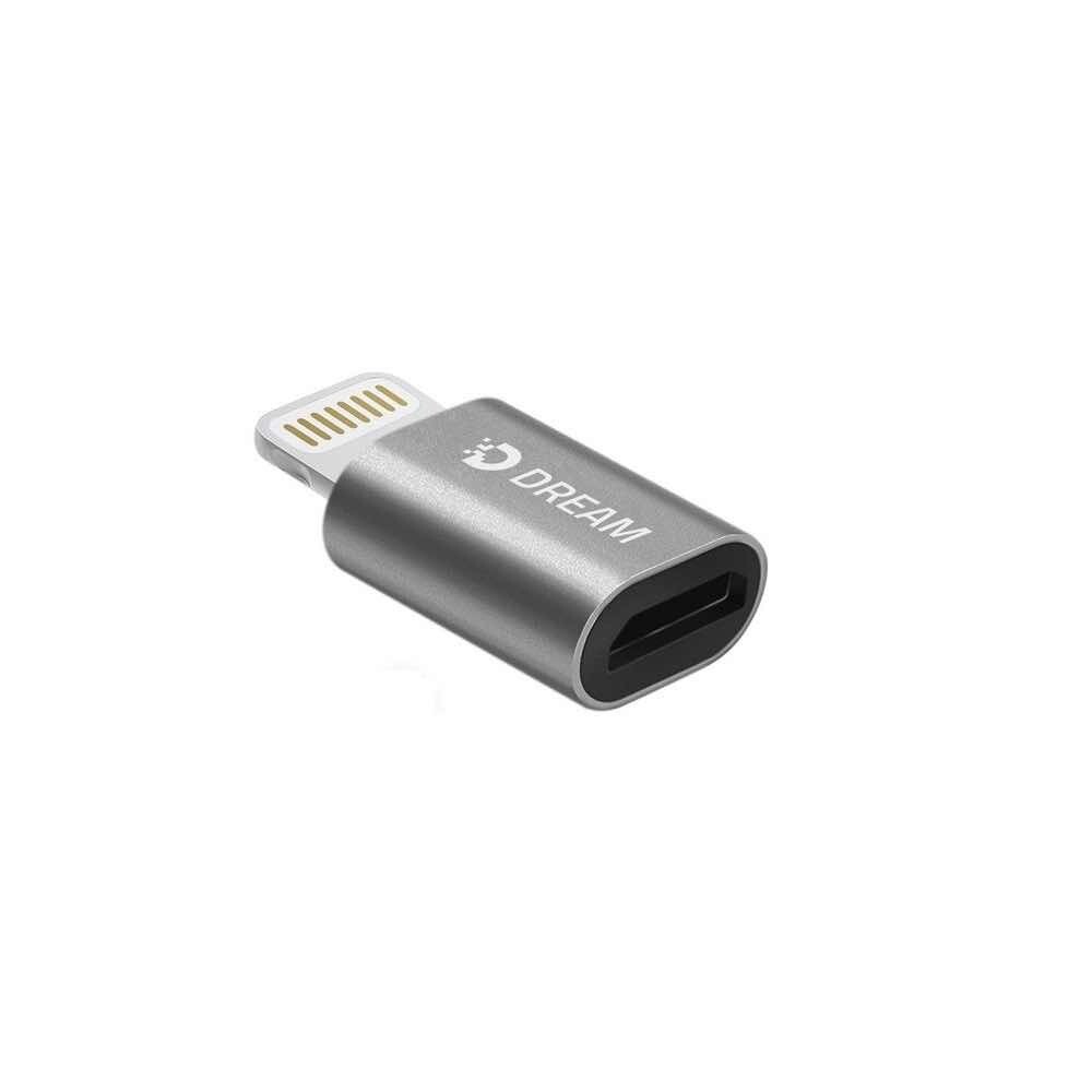 Адаптер Dream micro USB (вход) - Lightning (выход) серый