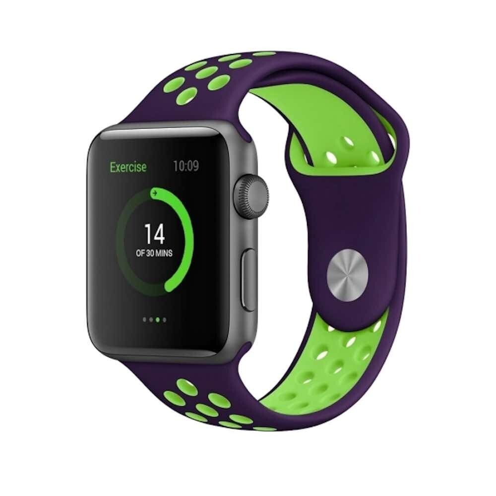 Ремешок для Apple Watch 38 / 40 мм фиолетово / зеленый