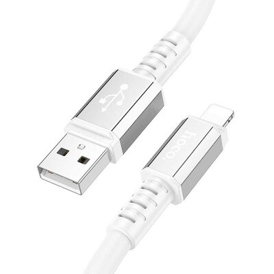 Кабель USB для iPhone Hoco X85 TPU 6мм White 2.4A 1 метр
