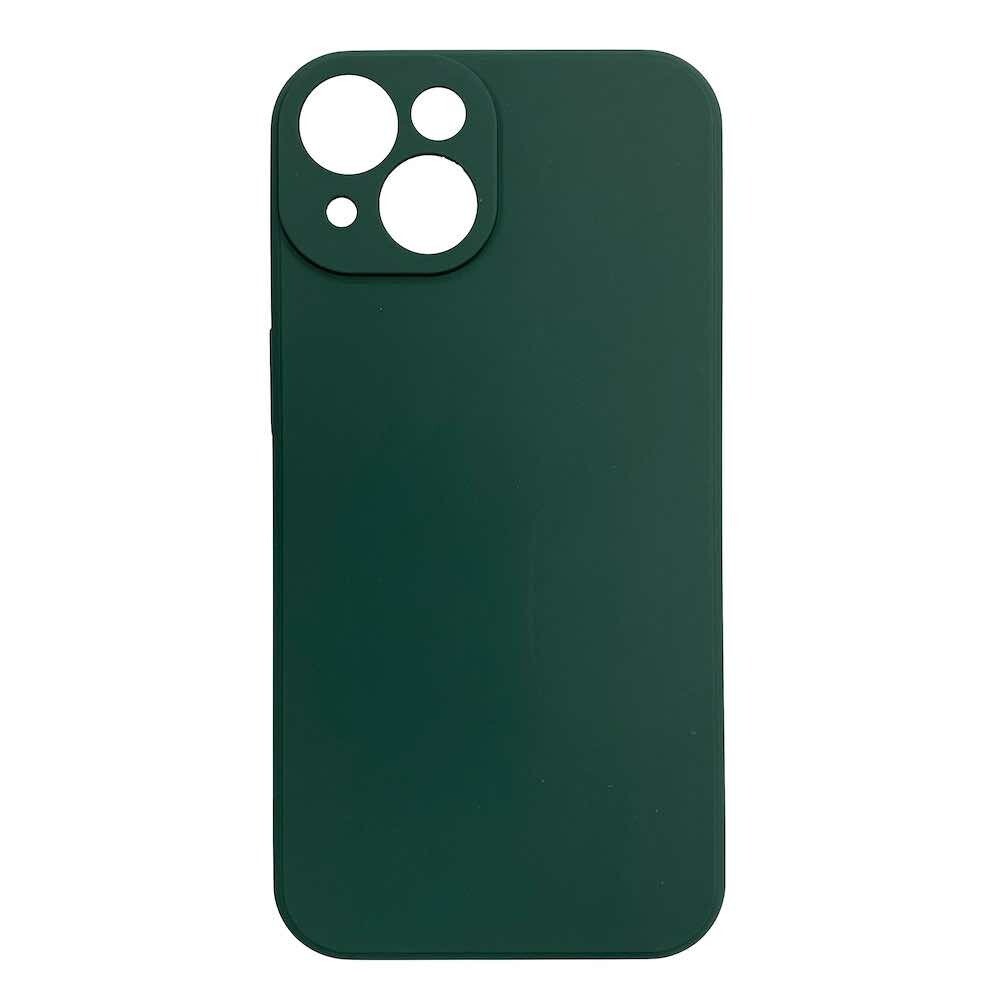Чехол с микрофиброй для iPhone 14 темно зеленый