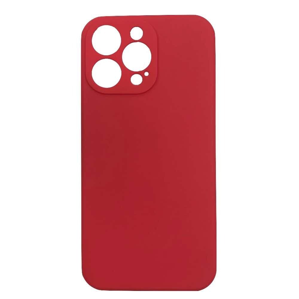Чехол с микрофиброй для iPhone 14 Pro Max красный