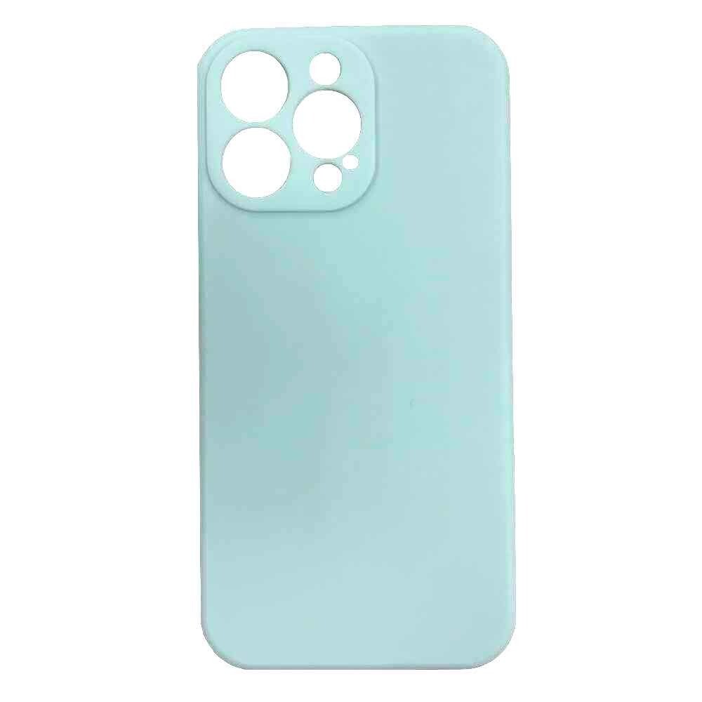 Чехол с микрофиброй для iPhone 14 Pro Max голубой