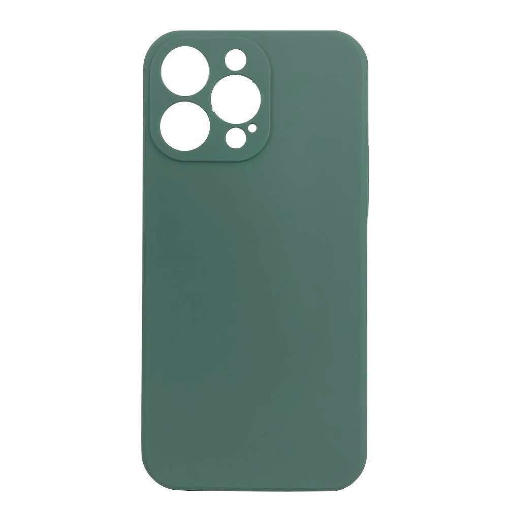 Чехол с микрофиброй для iPhone 14 Pro Max темно зеленый