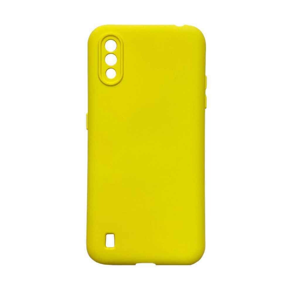 Чехол силиконовый Case для Samsung A01 желтый №41