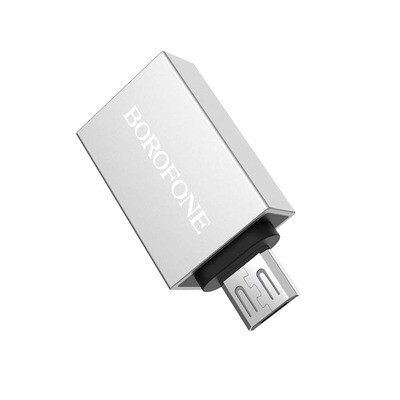 Адаптер Borofone BV2 OTG - micro USB 3.0 серый
