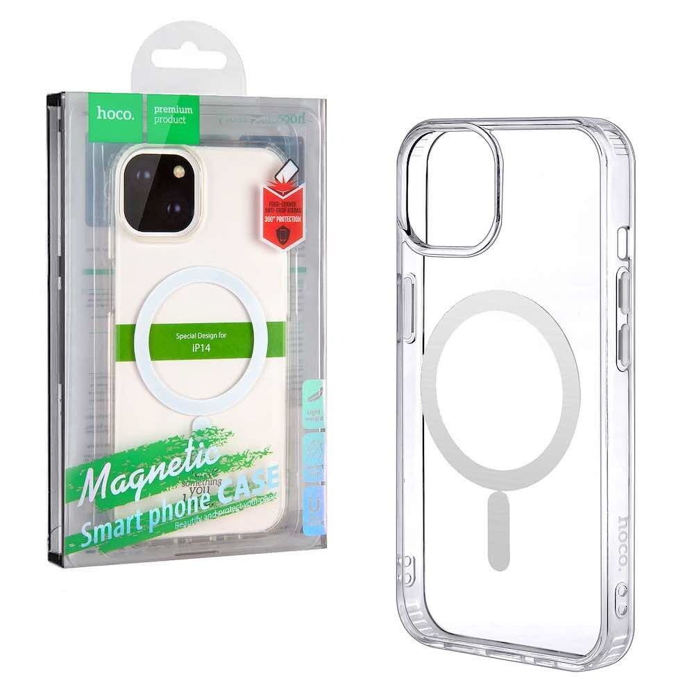 Чехол пластик Hoco Magnetic для iPhone 14 с MagSafe прозрачный