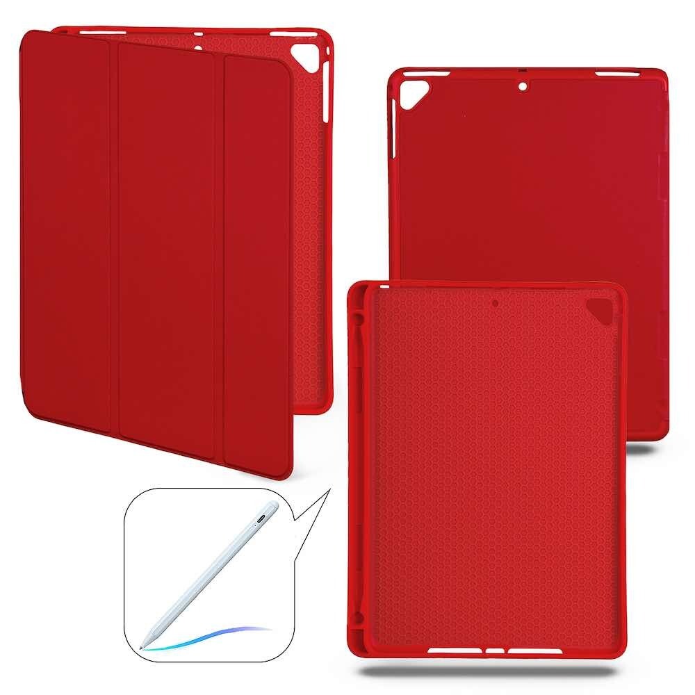 Защитный чехол для iPad 9.7 + место под стилус красный