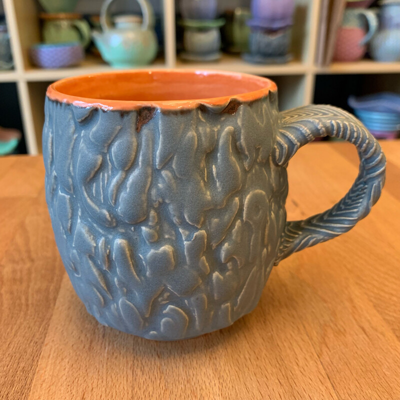 12oz Cup in orange &amp; grey
