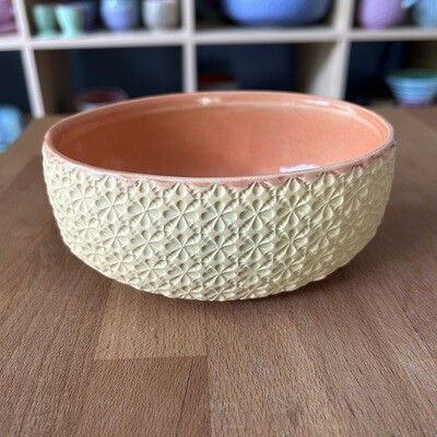Small Oval Bowl in peach & yellow