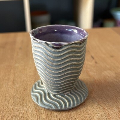 egg cup in grape & grey