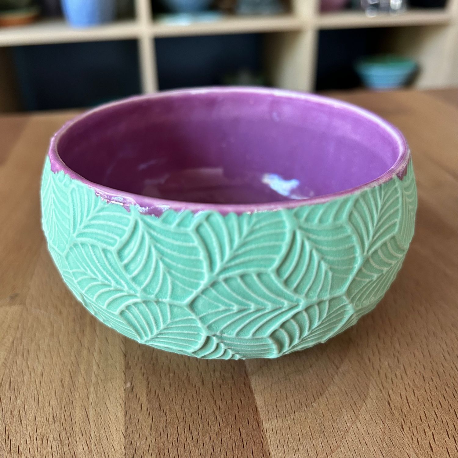 Dip/Sauce/Ice Cream Bowl in chrysanthemum &amp; green