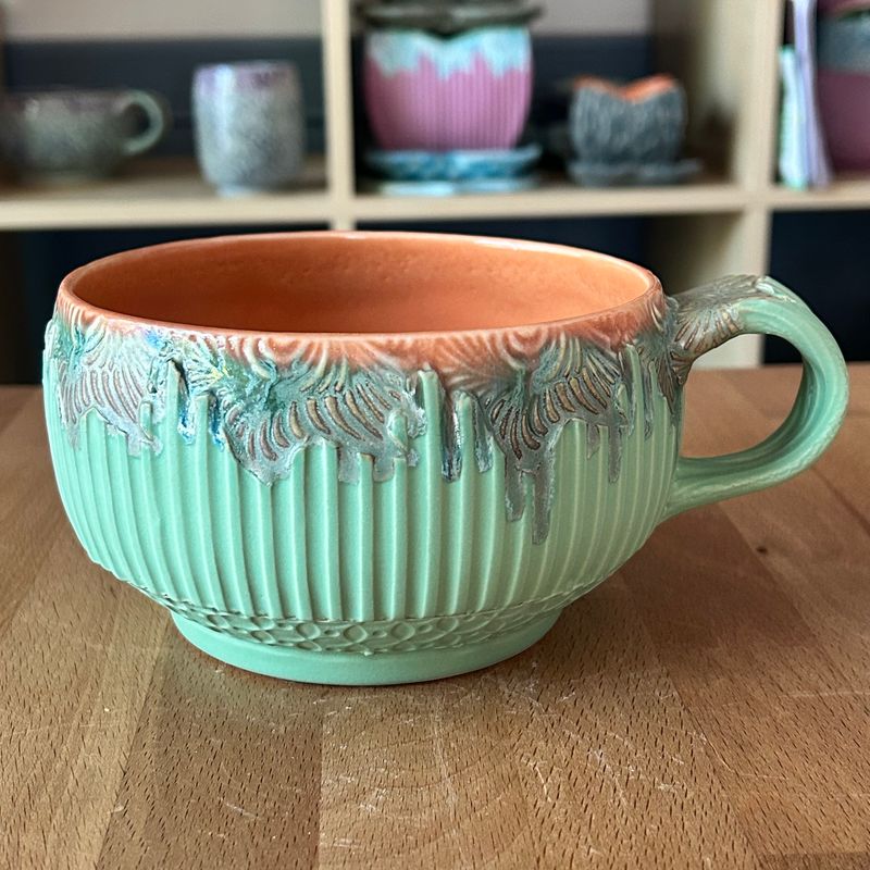 Stew Cup in orange, watered twilight &amp; green