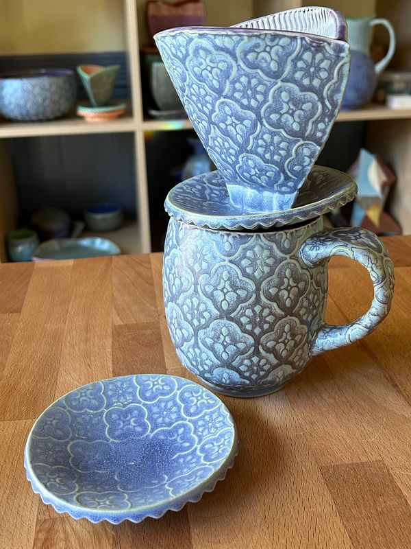 16oz Cup, Pourover &amp; Catchment in purple &amp; mermaid