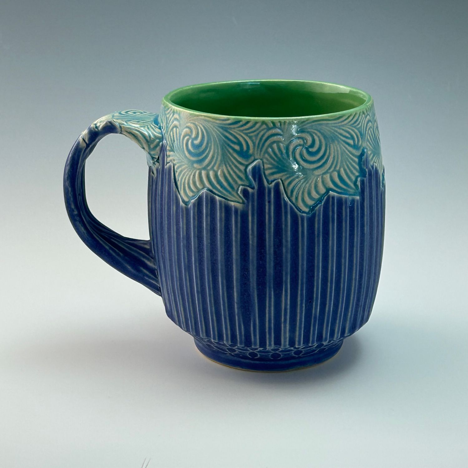 16oz Cup in green, lake ice blue and bloo