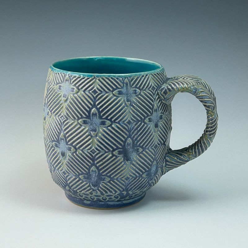 16oz Cup in turquoise &amp; mermaid