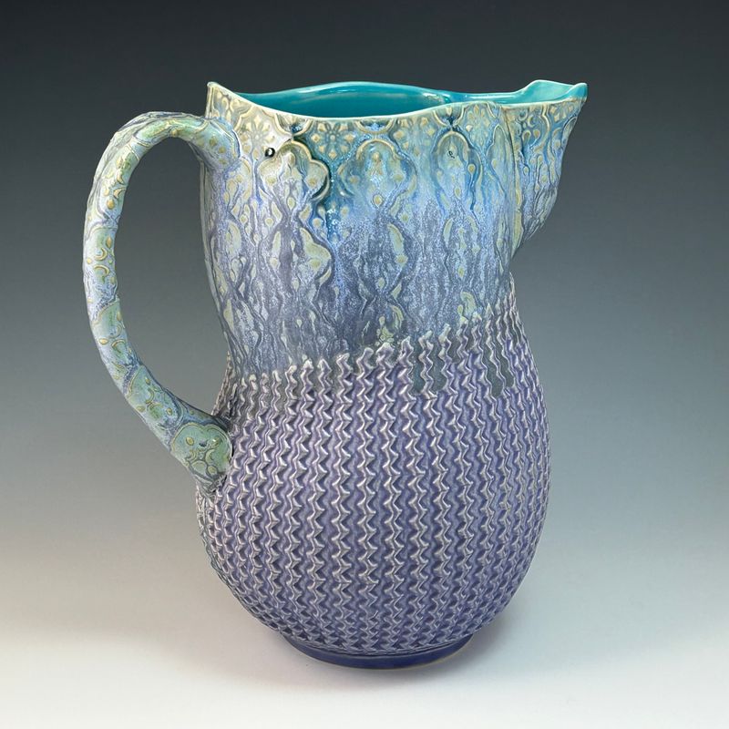 Pitcher in turquoise, watered mermaid &amp; purple