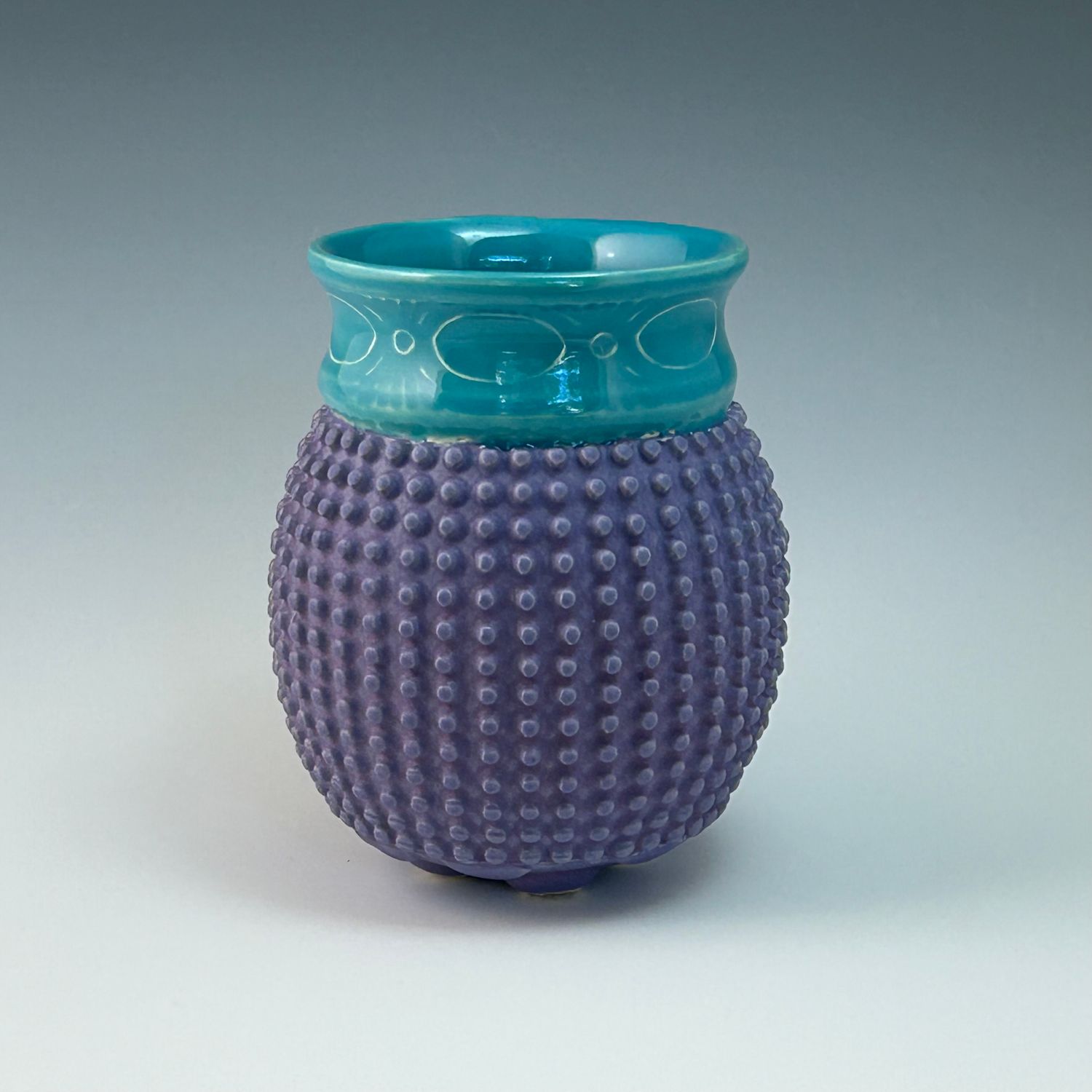 hedgehog tumbler in turquoise &amp; purple