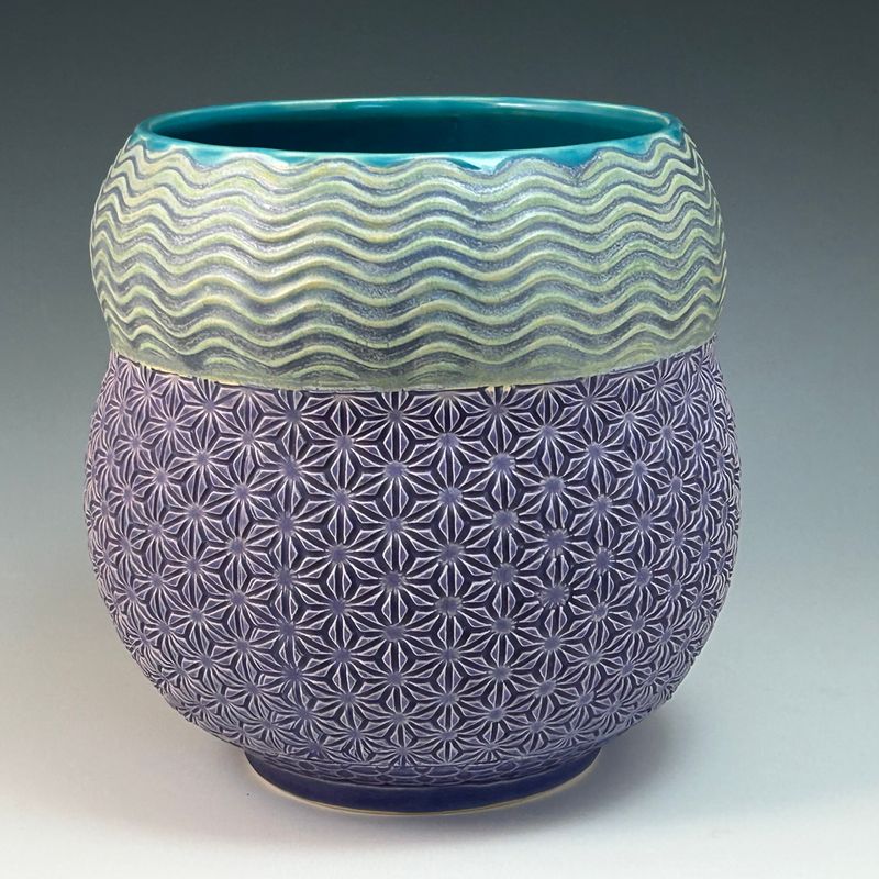 Utensiler/Wide Vase in turquoise, mermaid &amp; purple