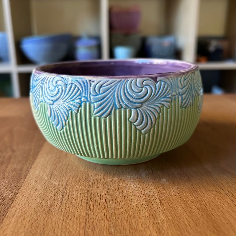 Dip/Sauce/Ice Cream Bowl in purple, lake ice blue &amp; green