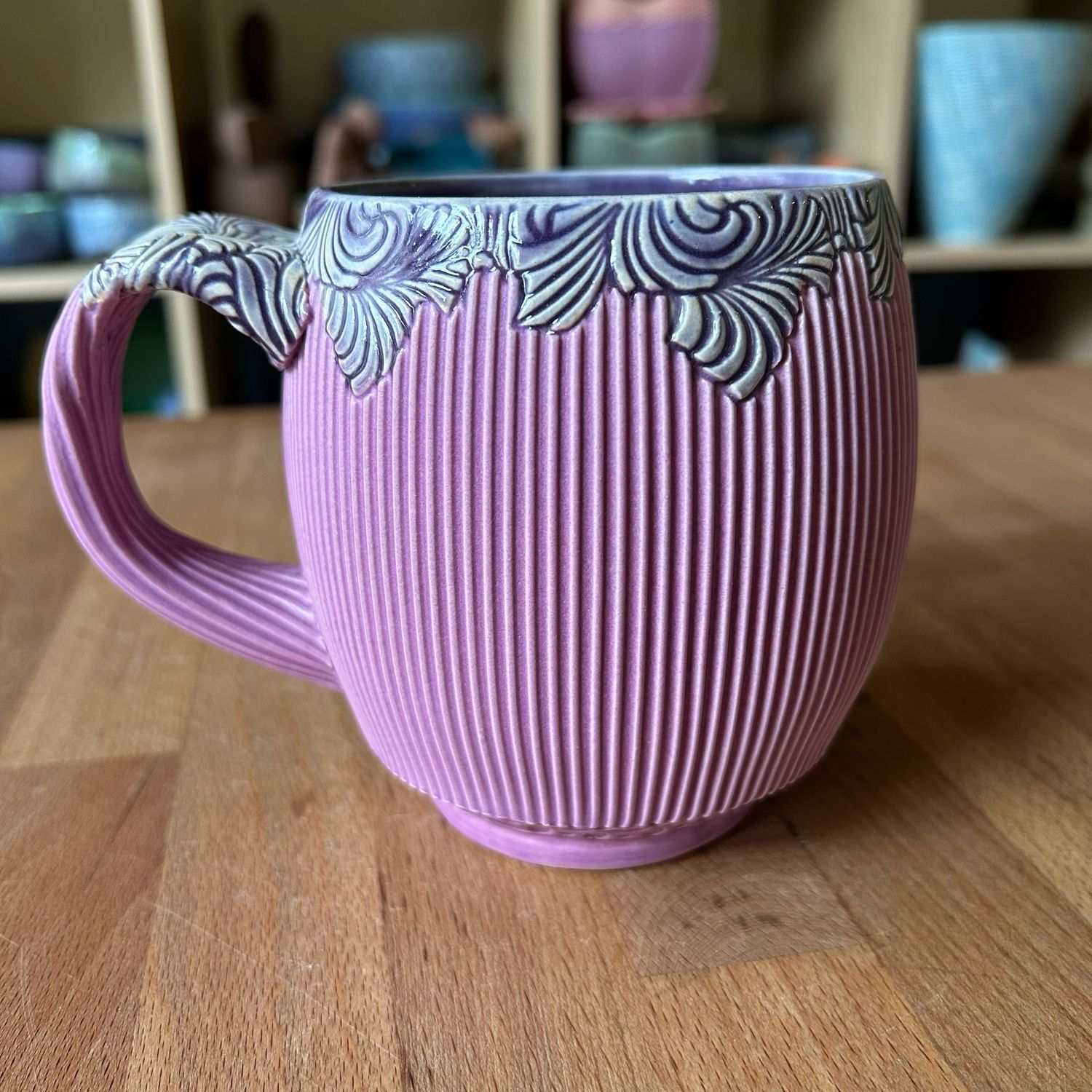 16oz Cup in purple &amp; chrysanthemum