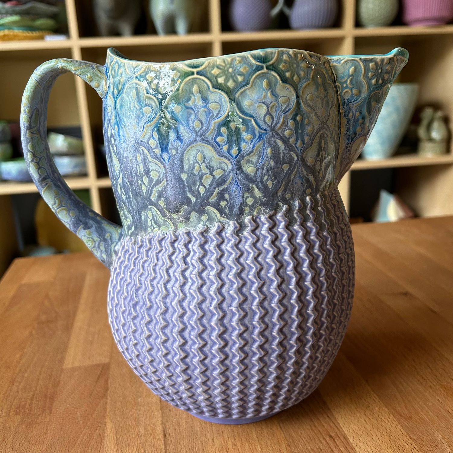 Pitcher in turquoise, watered mermaid &amp; purple