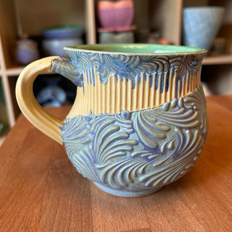 She Cup in green, mermaid &amp; yellow