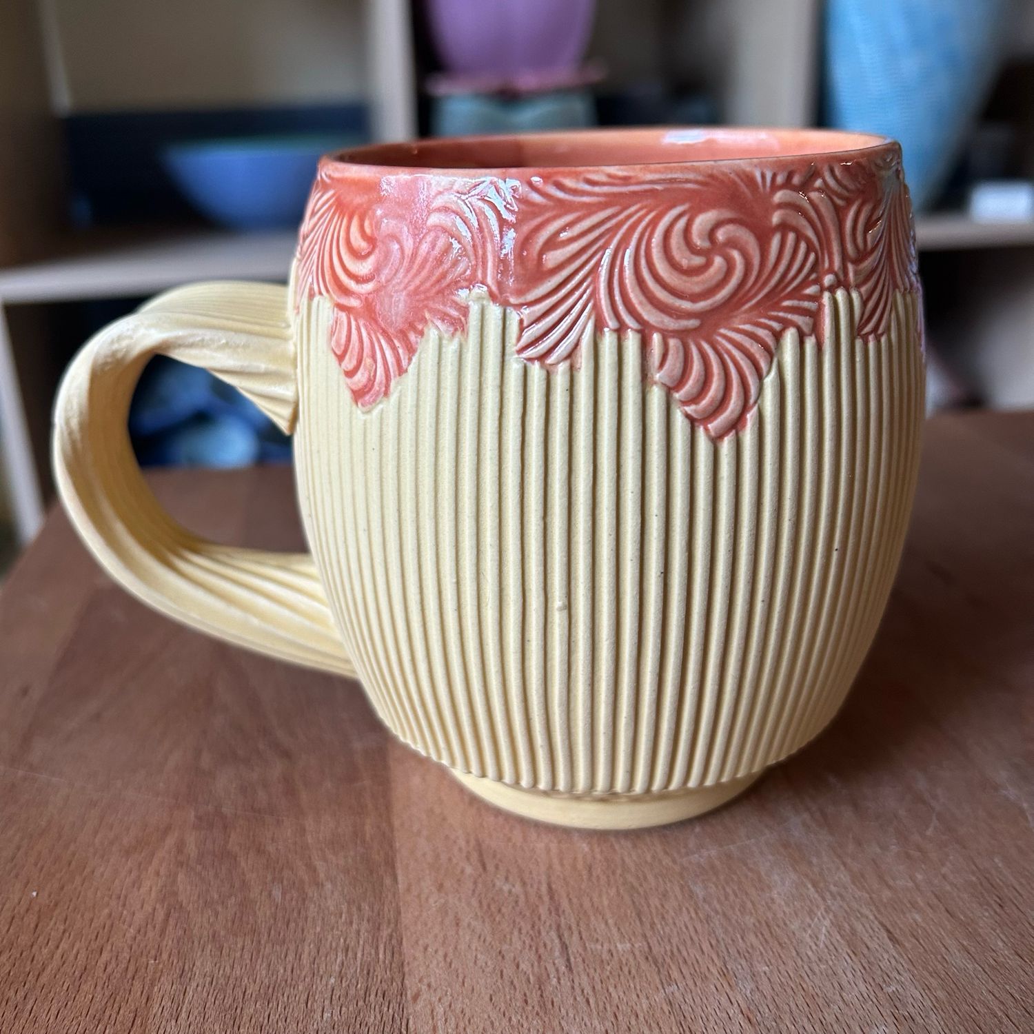 16oz Cup peach &amp; yellow