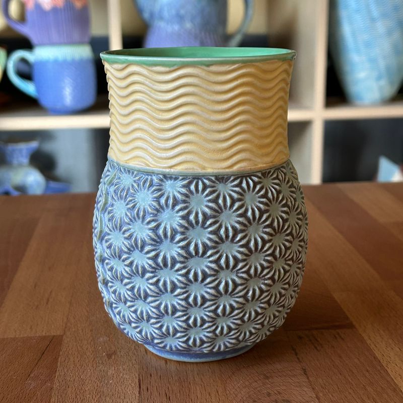 Stars Tumbler in green, yellow &amp; mermaid