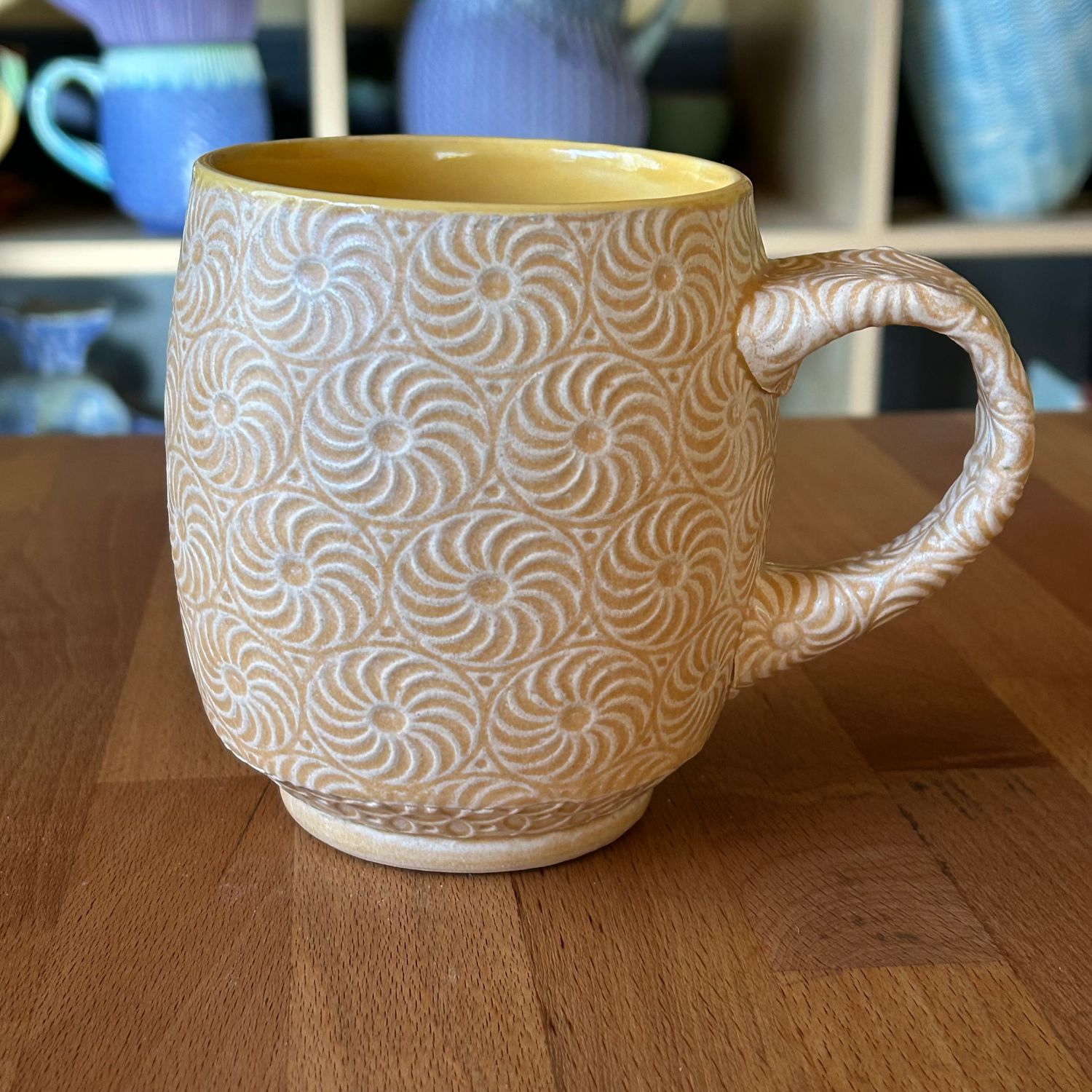 16oz Cup yellow &amp; painted iron