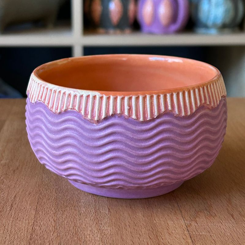 Dip/Sauce/Ice Cream Bowl in peach, voom &amp; chrysanthemum