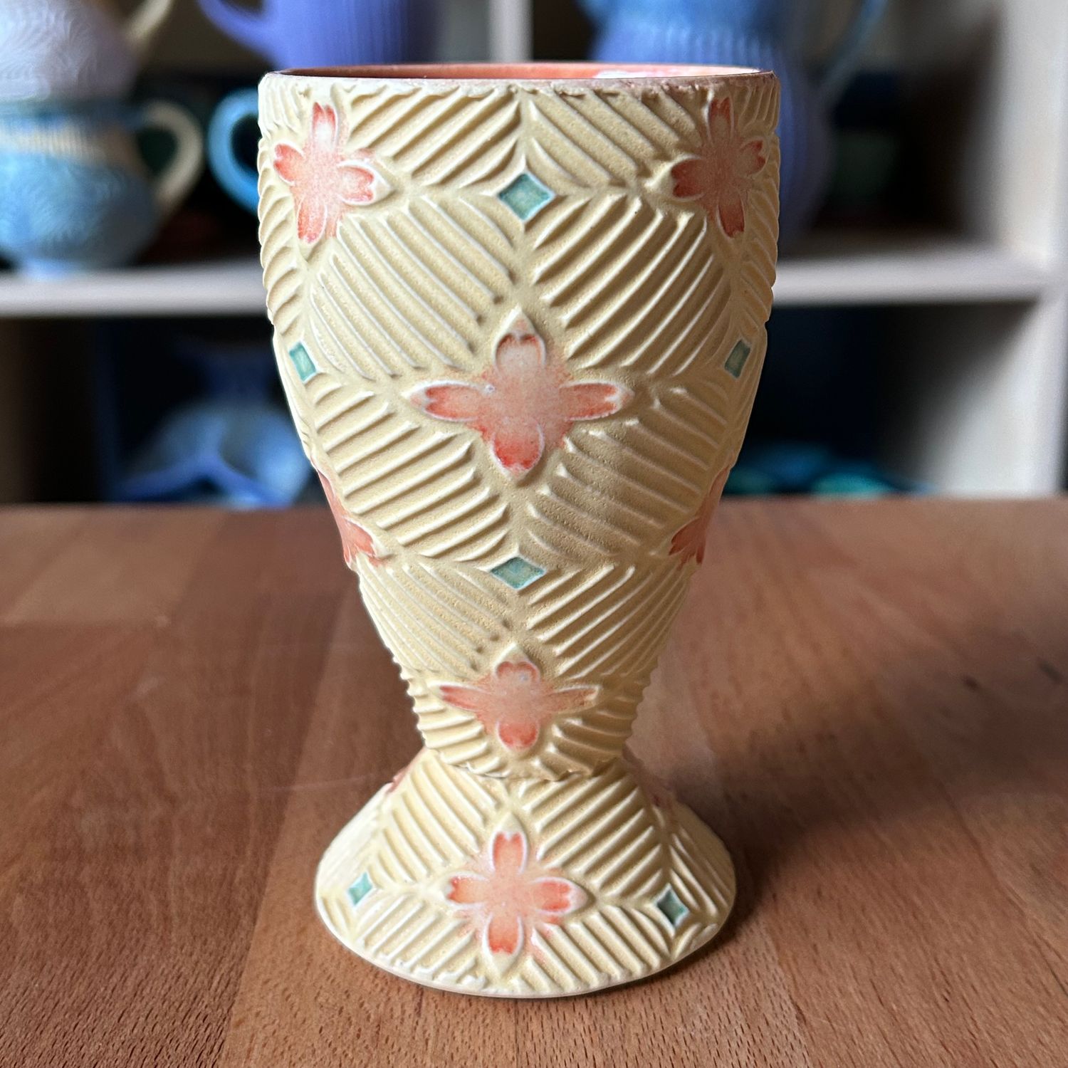 Chalice in peach &amp; yellow, with voom &amp; turquoise accents