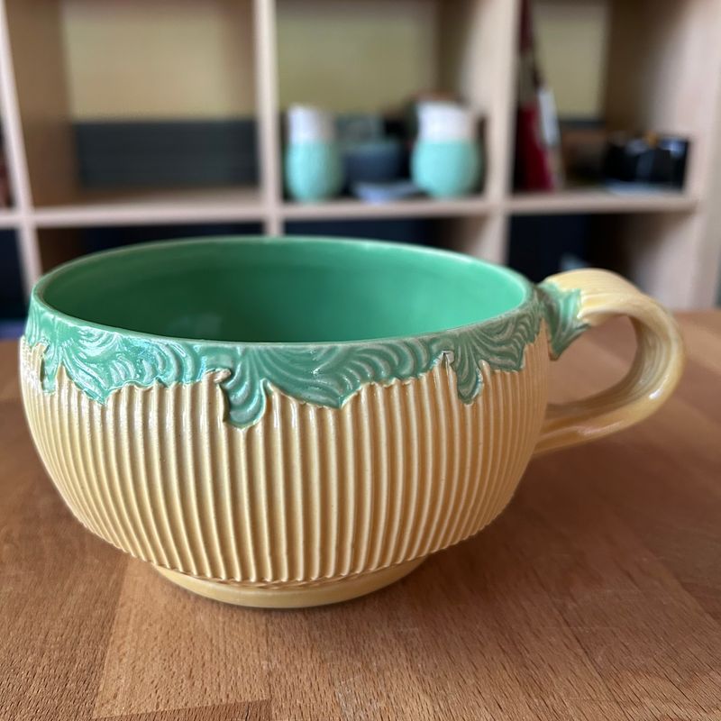 Stew Cup in green &amp; yellow