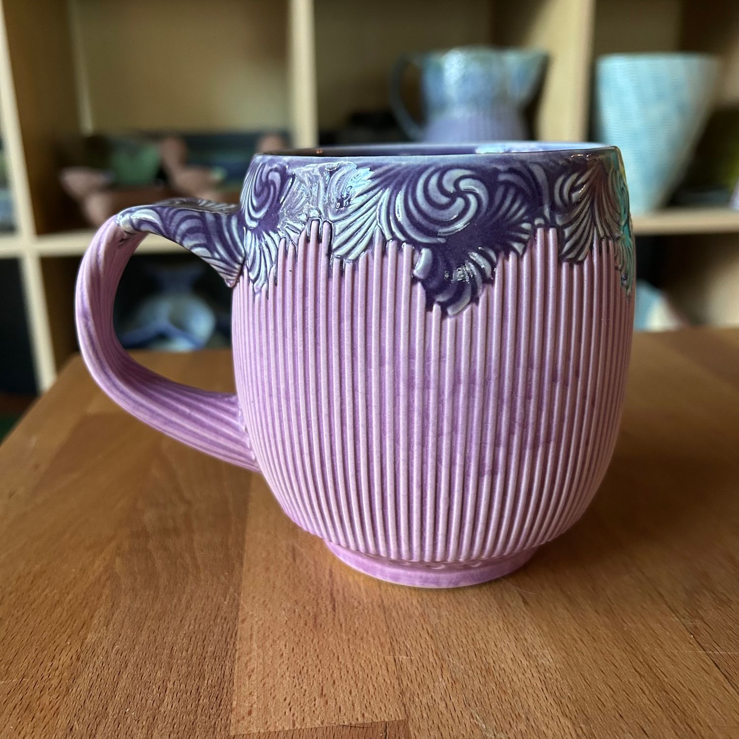 16oz Cup in purple &amp; chrysanthemum