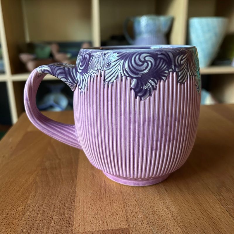 16oz Cup in purple &amp; chrysanthemum